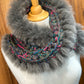 Foulard avec torsade fourrure recyclée - Renard