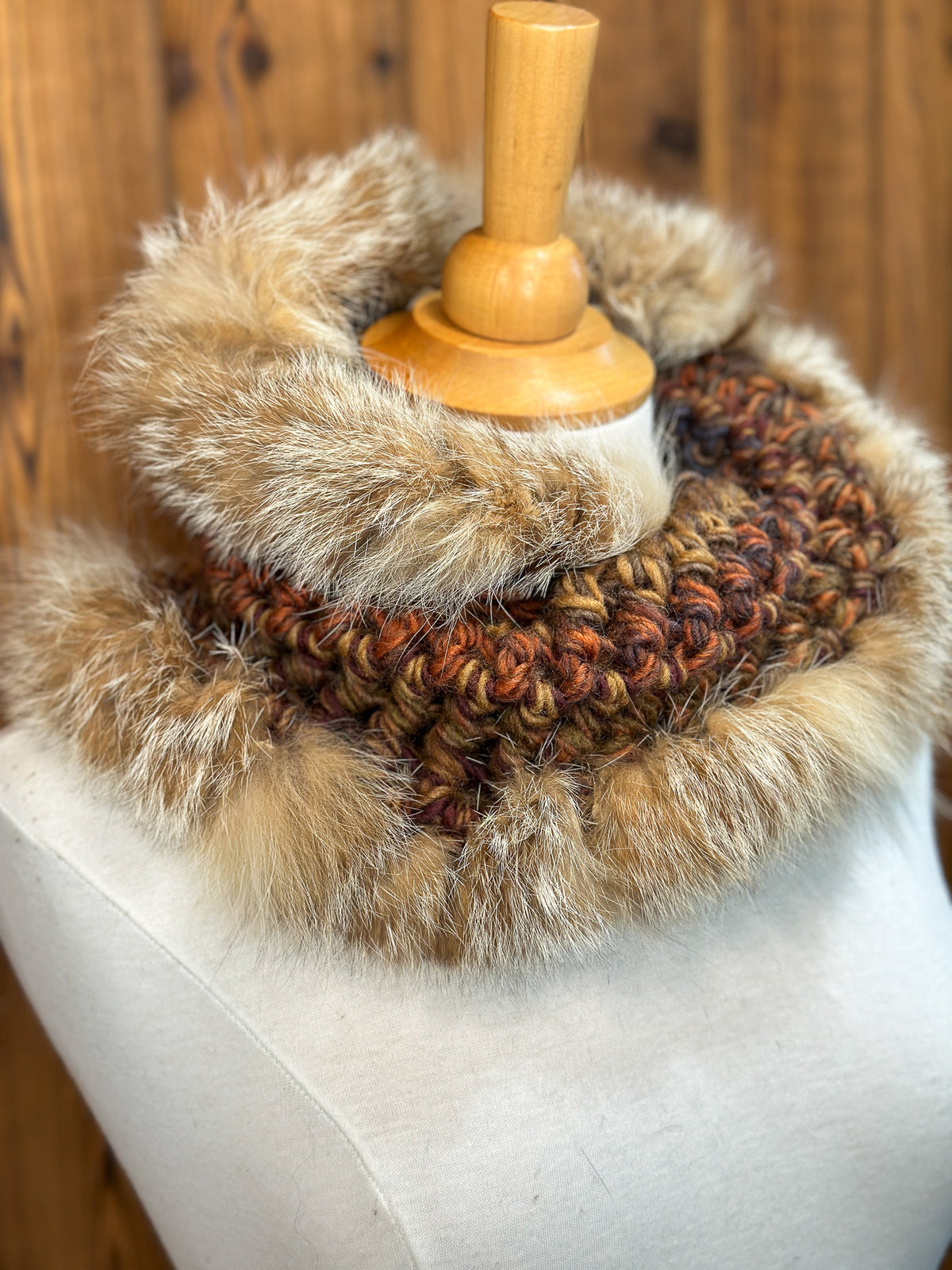 Foulard avec fourrure recyclée