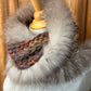 Foulard avec torsade avec fourrure recyclée - Renard