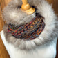 Foulard avec torsade avec fourrure recyclée - Renard