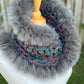 Foulard avec torsade fourrure recyclée - Renard