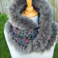 Foulard avec torsade fourrure recyclée - Renard
