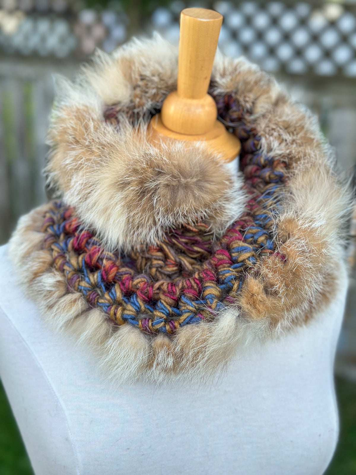 Foulard avec fourrure recyclée