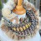 Foulard avec fourrure recyclée Renard