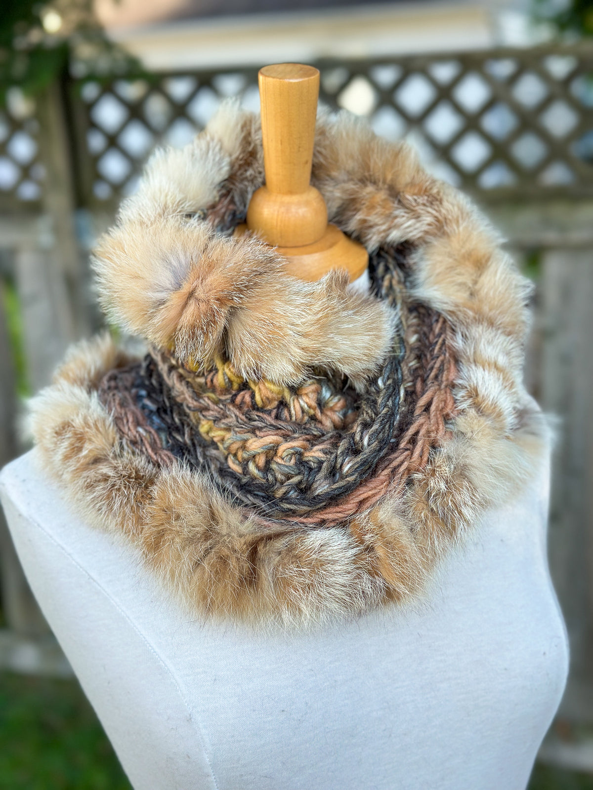 Foulard avec fourrure recyclée Renard