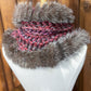 Foulard Rose avec fourrure recyclée - Renard
