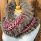 Foulard Rose avec fourrure recyclée - Renard