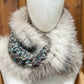 Foulard avec torsade fourrure recyclée - Renard