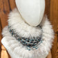 Foulard avec torsade fourrure recyclée - Renard