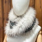 Foulard avec torsade fourrure recyclée - Renard