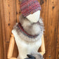 Foulard avec torsade avec fourrure recyclée - Renard