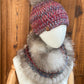 Foulard avec torsade avec fourrure recyclée - Renard