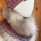 Foulard avec torsade avec fourrure recyclée - Renard