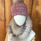 Foulard avec torsade avec fourrure recyclée - Renard