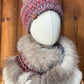 Foulard avec torsade avec fourrure recyclée - Renard