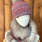 Foulard avec torsade avec fourrure recyclée - Renard