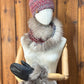 Foulard avec torsade avec fourrure recyclée - Renard