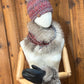 Foulard avec torsade avec fourrure recyclée - Renard