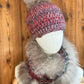 Foulard avec torsade avec fourrure recyclée - Renard