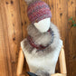 Foulard avec torsade avec fourrure recyclée - Renard