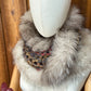 Foulard avec torsade avec fourrure recyclée - Renard