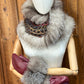 Foulard avec torsade avec fourrure recyclée - Renard