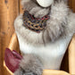 Foulard avec torsade avec fourrure recyclée - Renard