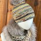 Foulard avec torsade avec fourrure recyclée - Renard