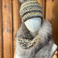 Foulard avec torsade avec fourrure recyclée - Renard