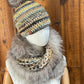Foulard avec torsade avec fourrure recyclée - Renard