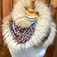 Foulard Multicolore avec fourrure recyclée - Renard