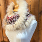 Foulard Multicolore avec fourrure recyclée - Renard