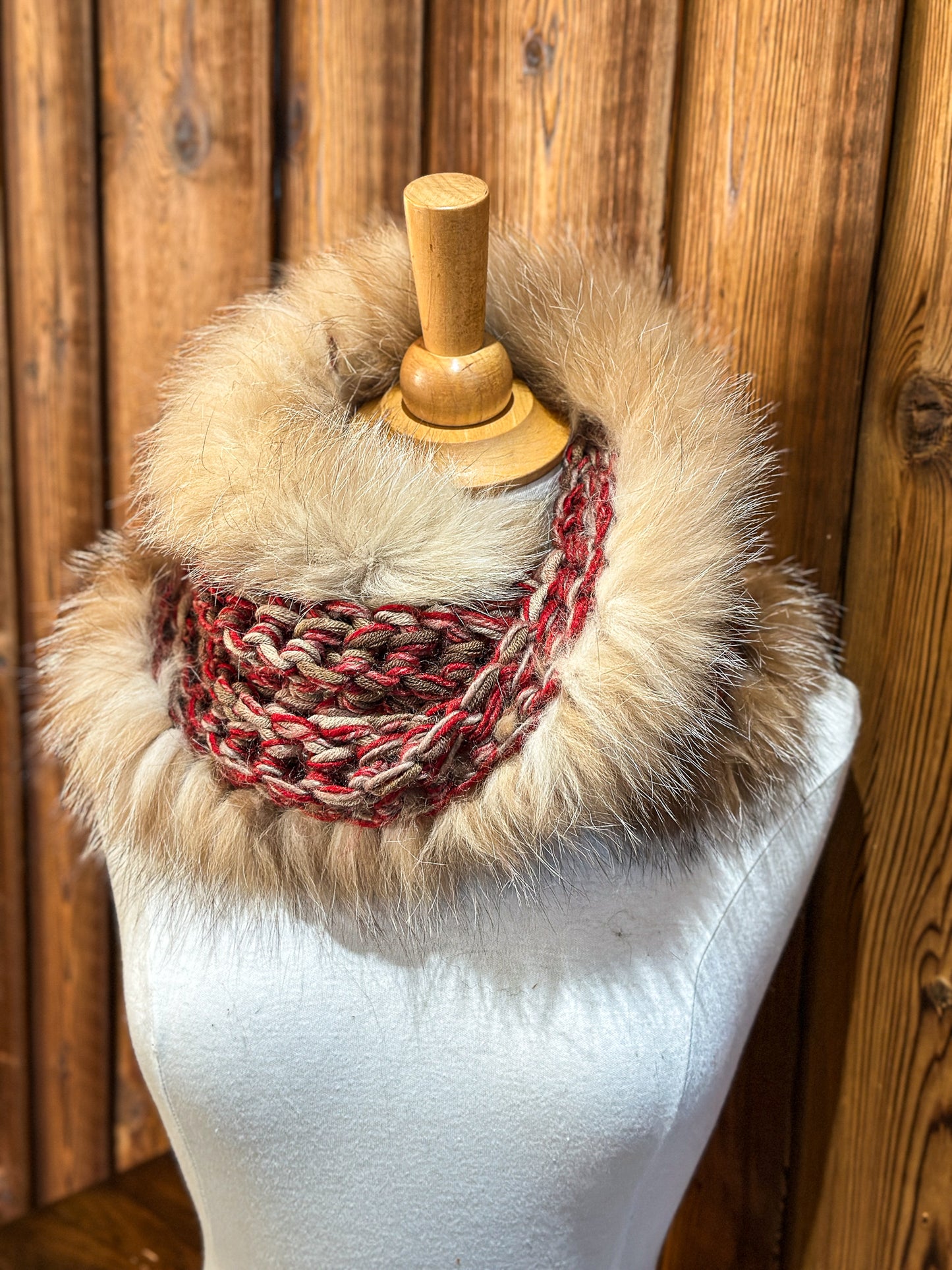 Foulard avec fourrure recyclée