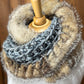 Foulard Gris et noir avec fourrure recyclée