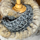 Foulard Gris et noir avec fourrure recyclée