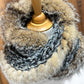 Foulard Gris et noir avec fourrure recyclée