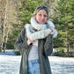 Foulard avec fourrure recyclée Renard
