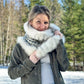 Foulard avec fourrure recyclée Renard