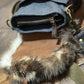 Sac à main avec rabat fourrure