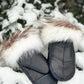 Recycled Fur Earmuffs, Brown Wild Cat