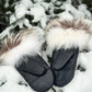 Recycled Fur Earmuffs, Brown Wild Cat
