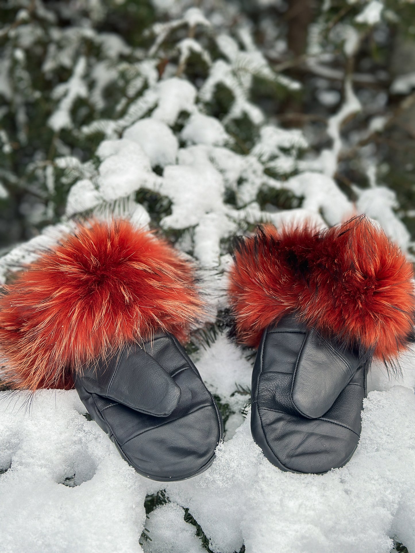 Recycled Fur Earmuffs, Brown Wild Cat