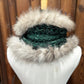 Foulard Vert Forêt avec fourrure recyclée - Renard