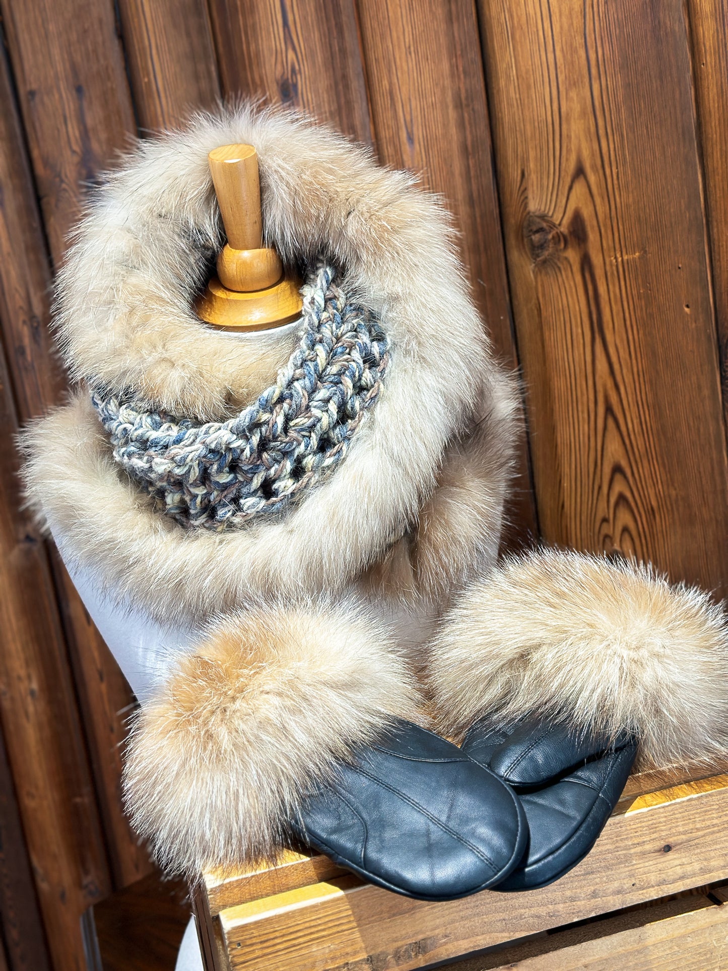 Foulard avec fourrure recyclée