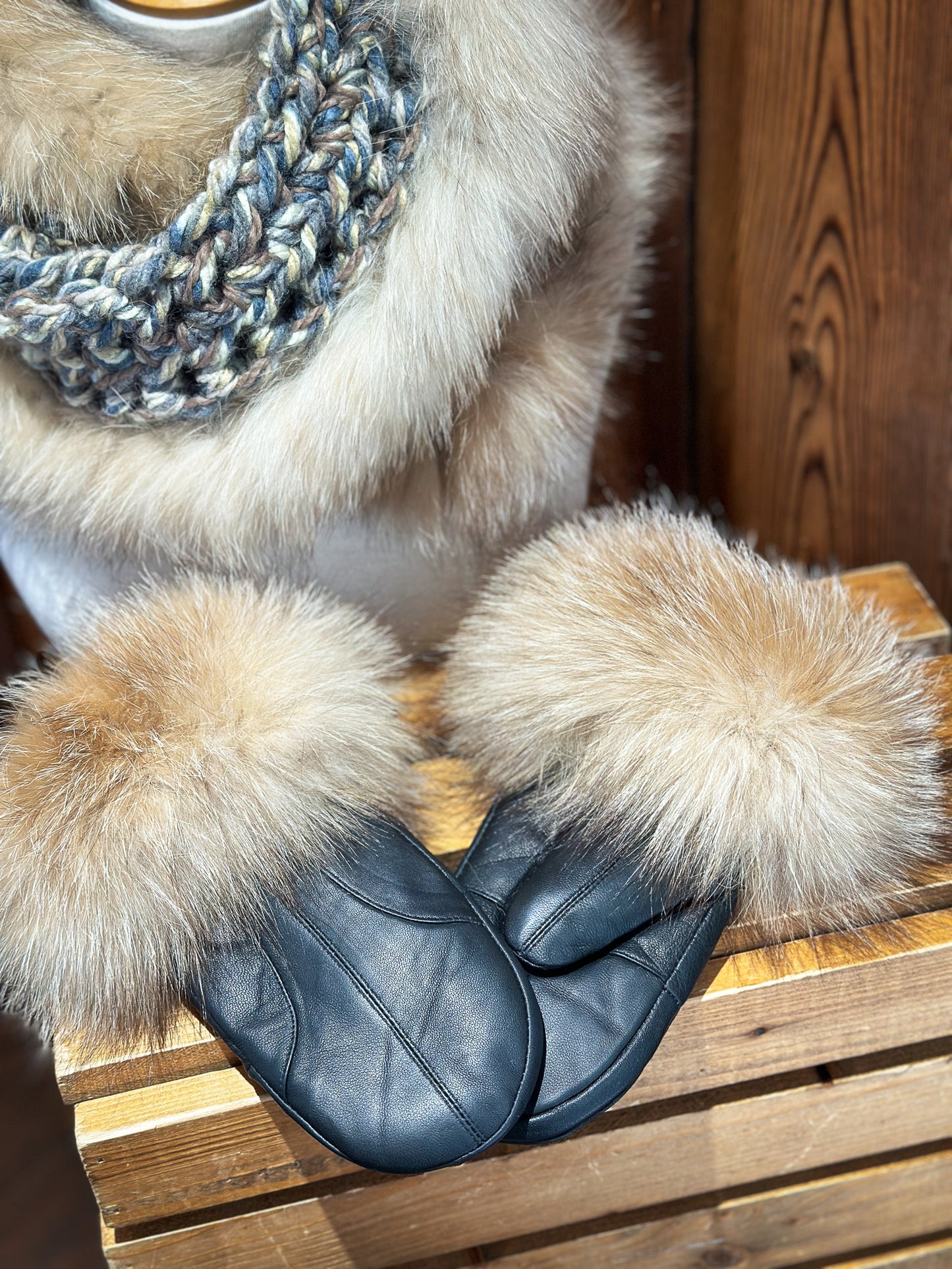 Foulard avec fourrure recyclée