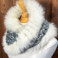 Foulard Gris Alpaga et Mérinos avec fourrure recyclée - Renard