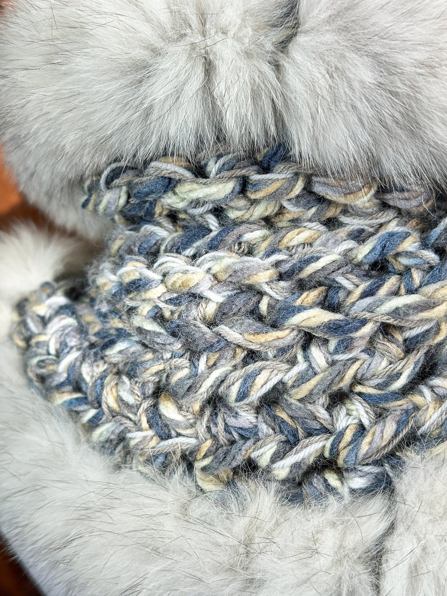 Foulard avec fourrure recyclée Renard