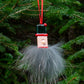 Ornement Lutin, parfait pour glisser dans un bas de Noel, fait à la main avec fourrure recyclée, unique et original