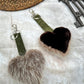 Porte clés en fourrure recyclée « p’tit coeur » Réversible