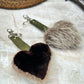 Porte clés en fourrure recyclée « p’tit coeur » Réversible